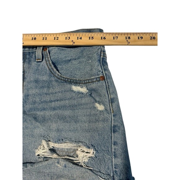 Levi 501 Women 31 Denim Hi-Rise Shorts Destressed Cutoff Jean Button Fly #QR2-1 - Picture 3 of 10